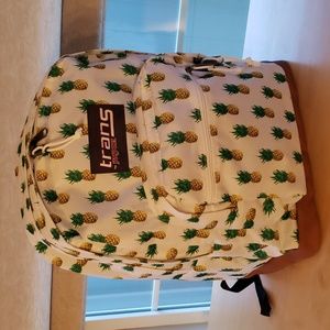 Trans JanSport Classic Pineapple🍍Full Size Suede Bottom Unisex Backpack NWT